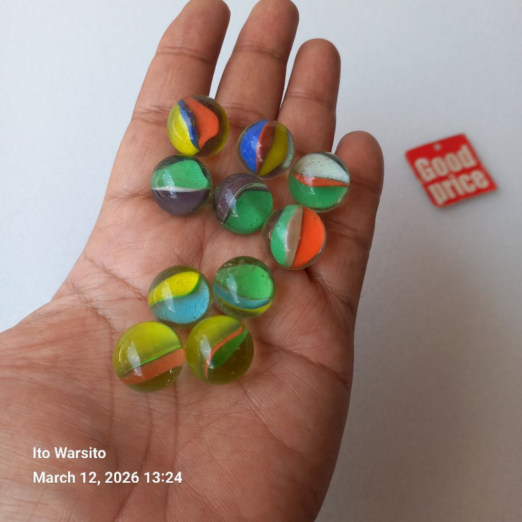 Kelereng balap belimbing 3, set isi 10 butir