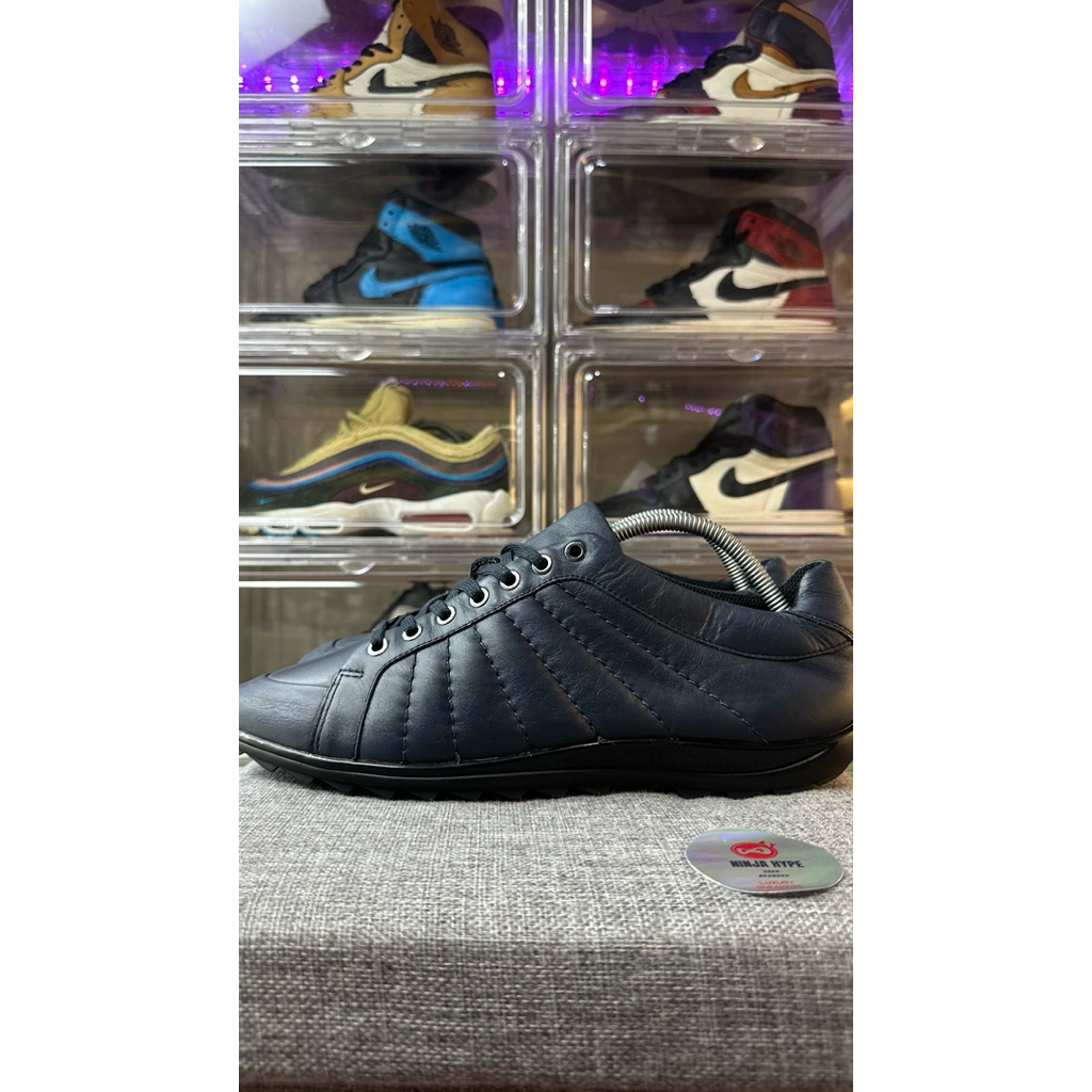 MEDUSA BLACK LEATHER SNEAKERS , SHOES , SEPATU , SNEAKERS ITALY , SHOES ITALY , SEPATU ITALY