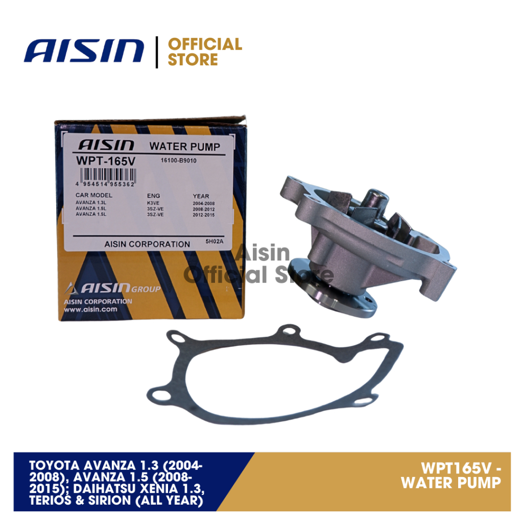 AISIN WATER PUMP - Toyota Avanza 1.3 (2004-2008), Avanza 1.5 (2008-2015); Daihatsu Xenia 1.3, Terios