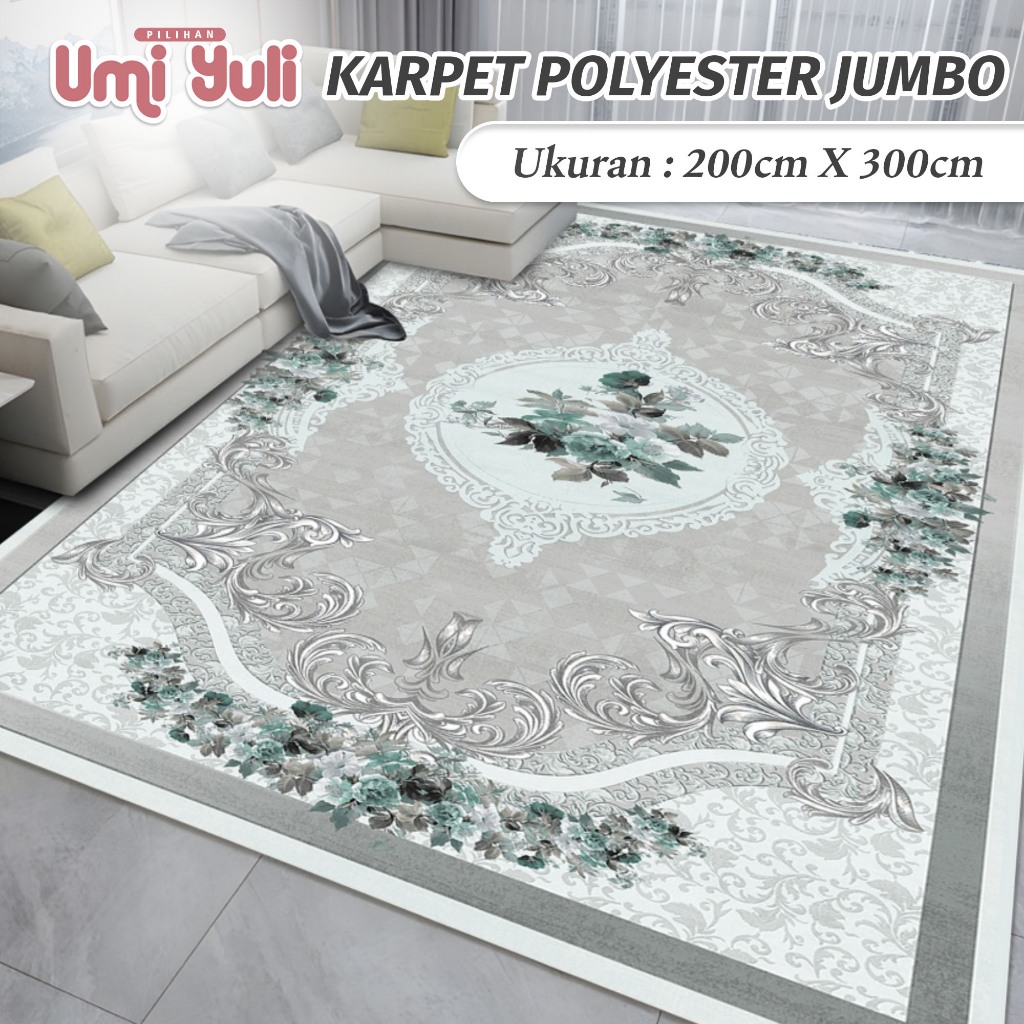 [Umi Yuli] - Karpet Polyester Jumbo 200x300CM Permadani Premium Anti Slip Motif Turky Ruang Tamu