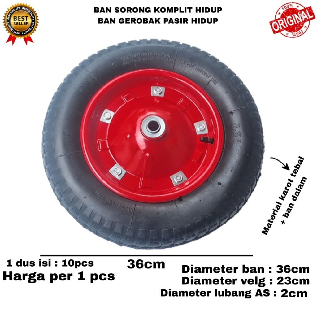 BAN HIDUP GEROBAK KOMPLIT RODA BAN SORONG GEROBAK PASIR BAN GEROBAK DORONG