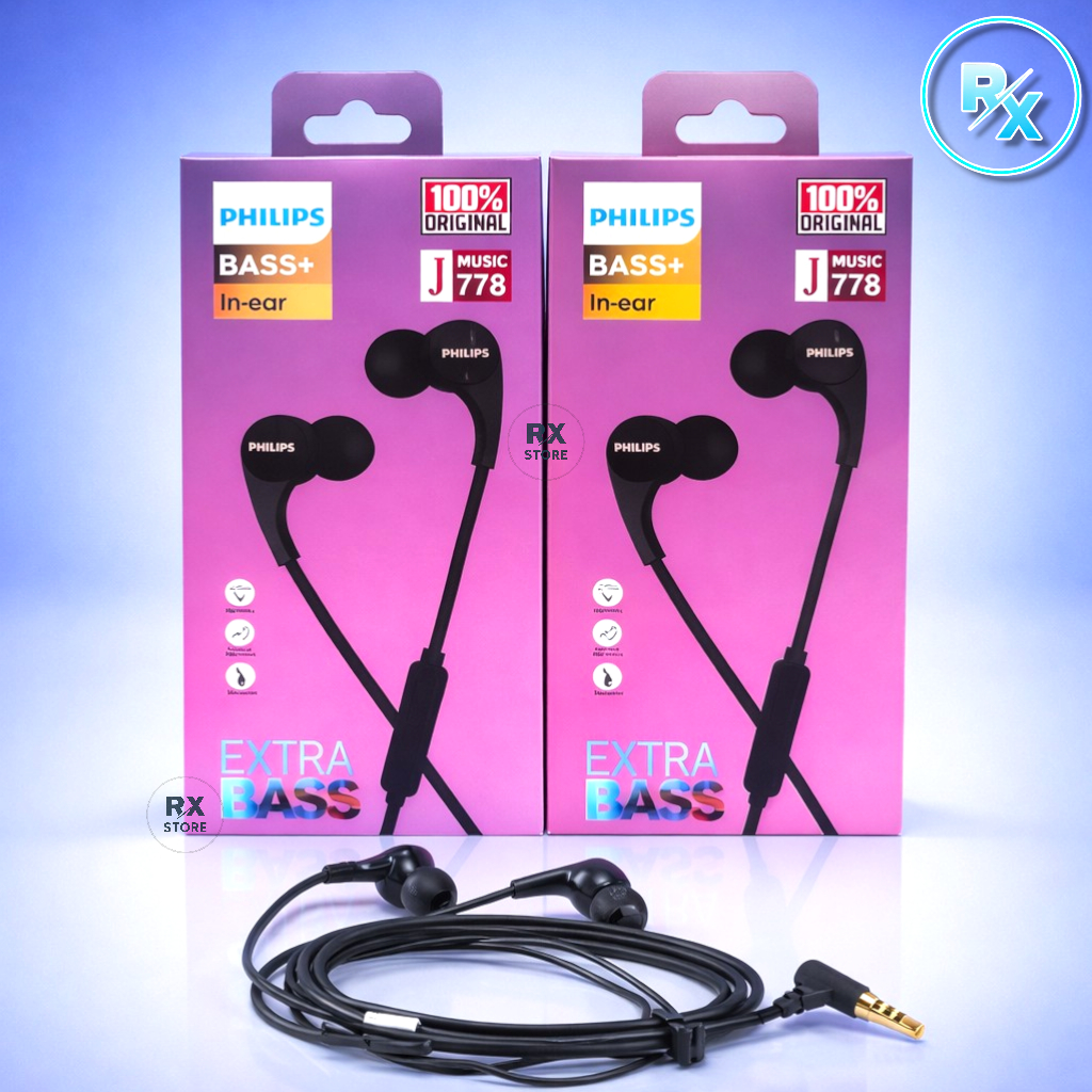 Handsfree Headset Philips J-778 PH-200 PH268 AT-036 + Mic Earphone Philips PH02 Universal