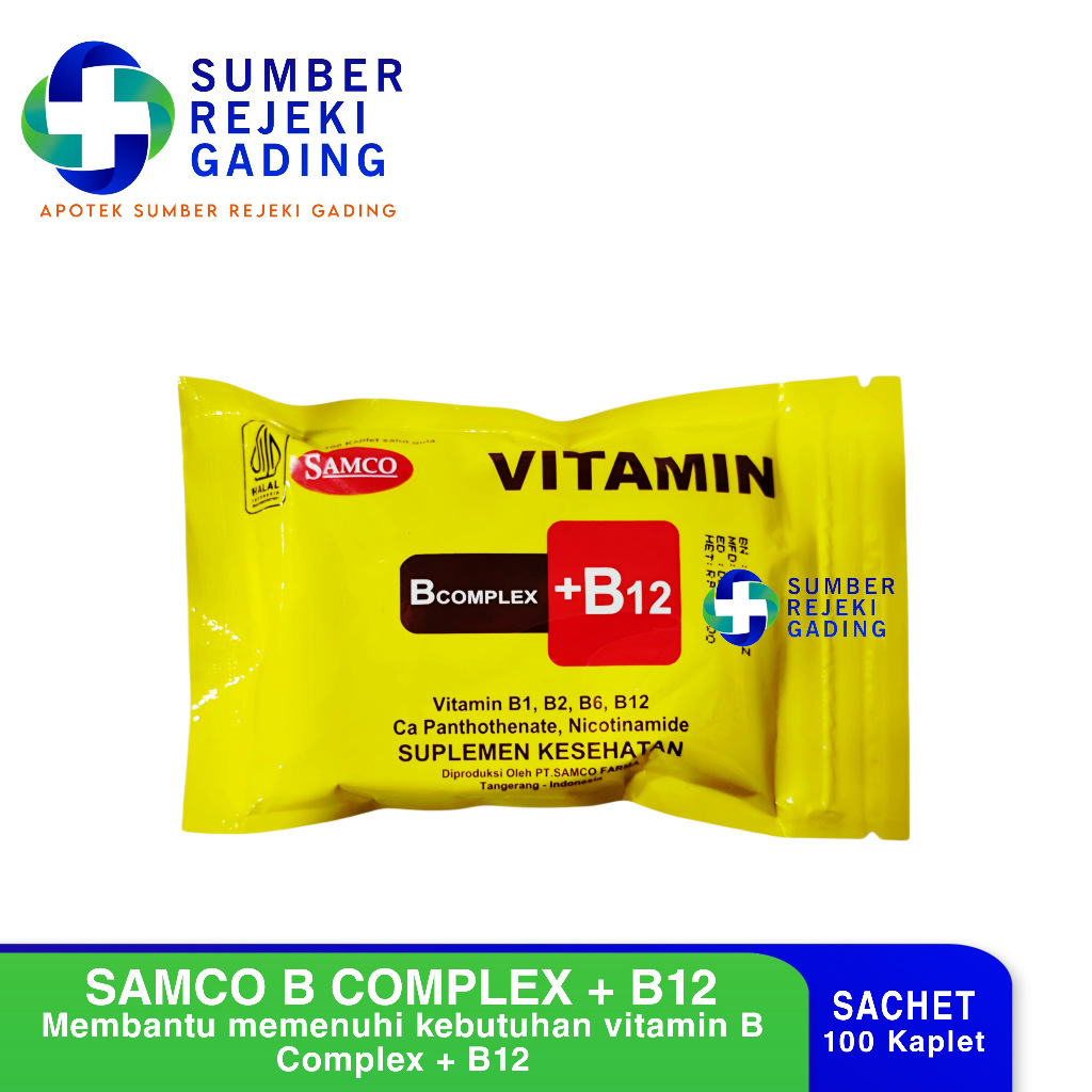 VITAMIN B COMPLEX SAMCO ZAK Vitamin B Complex + B12 isi 100 kaplet- BETOMINPLEX SAMCO