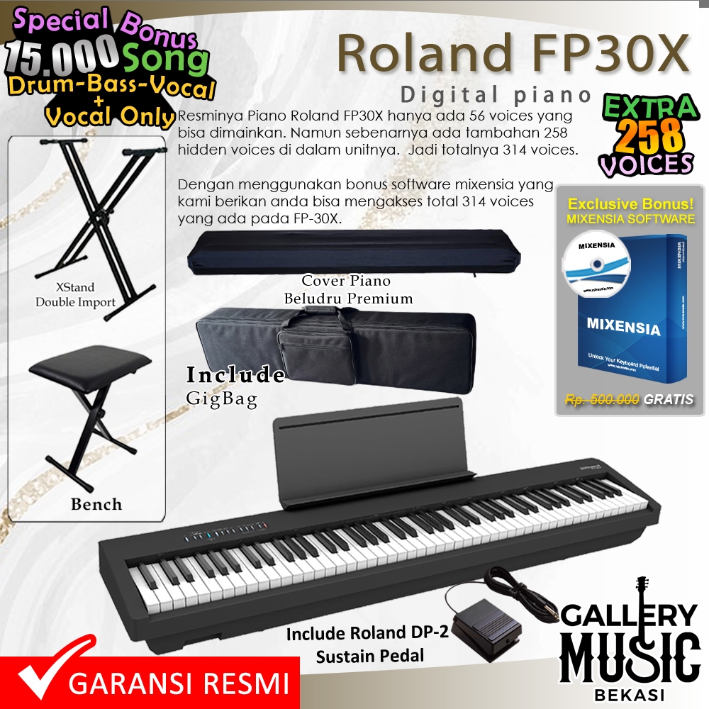 Roland FP 30X Digital Piano / FP 30 X / FP30X Garansi Resmi