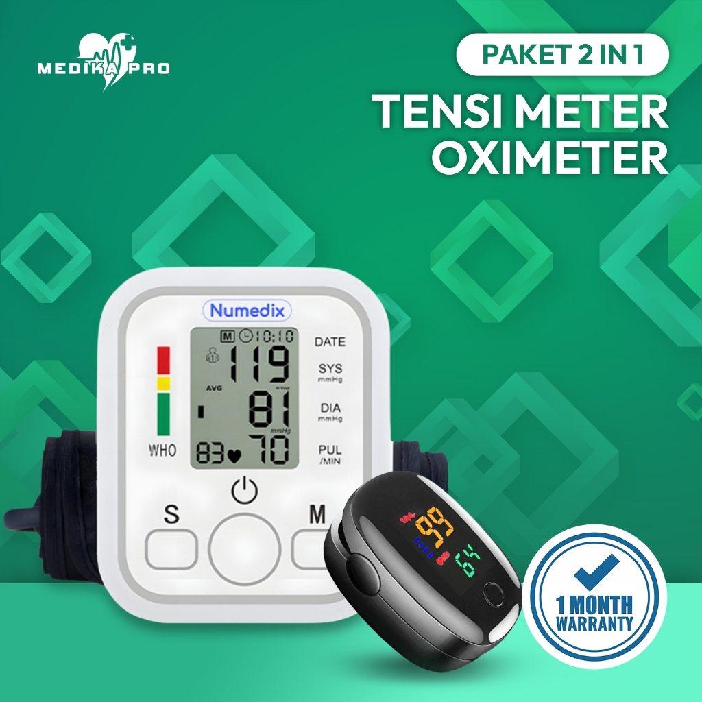 Paket Hemat 2 In 1 Tensi Darah Digital / Alat Pengukur Tensi Darah Digital / Alat Tensi Darah / Alat