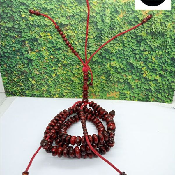 Tasbih tijani akar Bahar merah full benang rajut T17