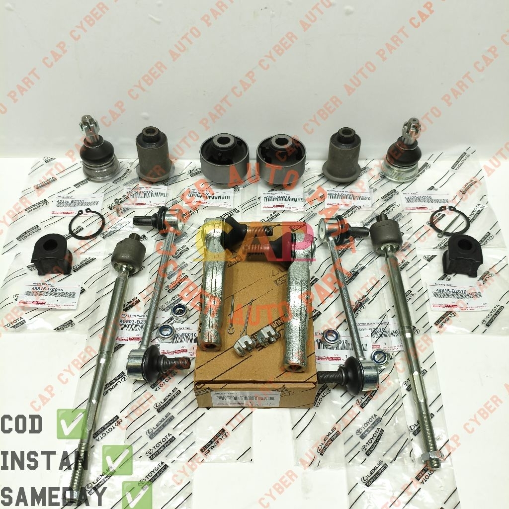 Bushing Arm Ball Joint + Tie Rod + Long Tie Rod + Link Stabil + Karet Stabil Depan Toyota All New Av