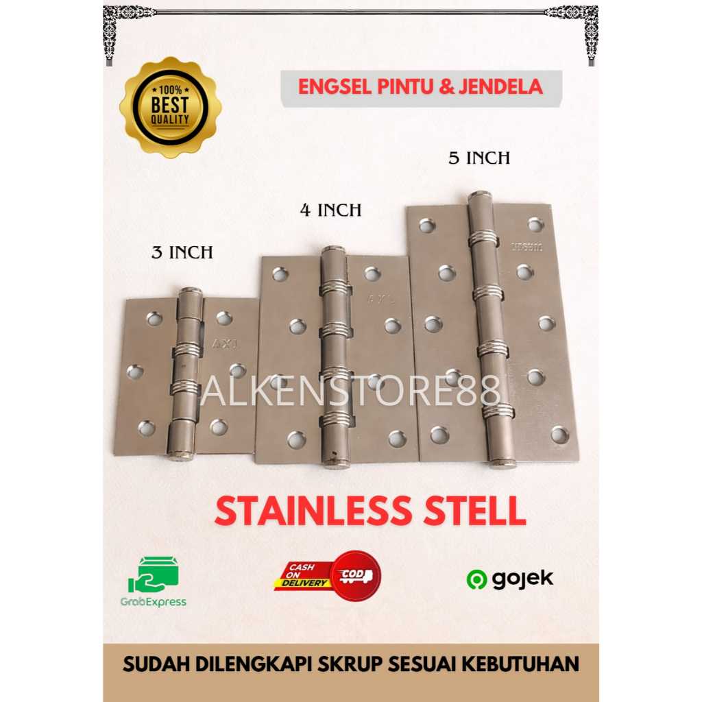 Engsel Pintu Stainless Steel Tebal Anti Karat | Engsel Pintu Kuat