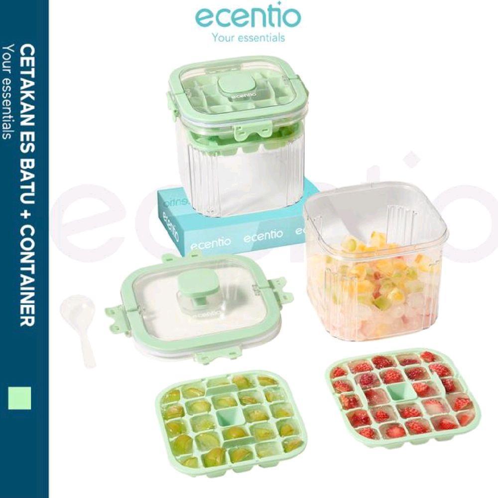 Ecentio Double Layer 48 Grid Ice Cube Fresh Keeping Box