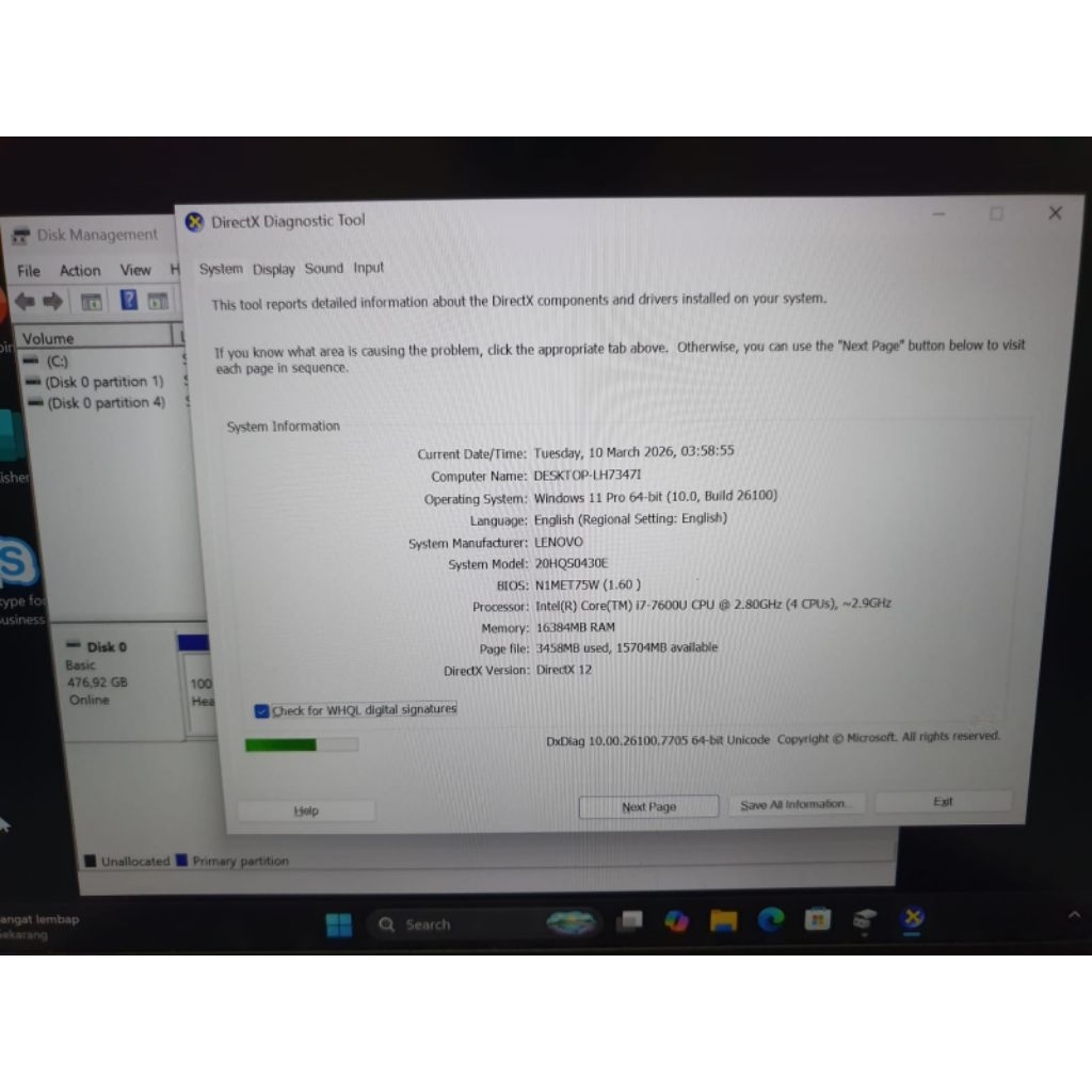 Laptop Lenovo ThinkPad X1 Carbon Prosesor Intel Core i7-7600U (4CPUs)~2,9GHz• Windows 11 Pro 64-bit•