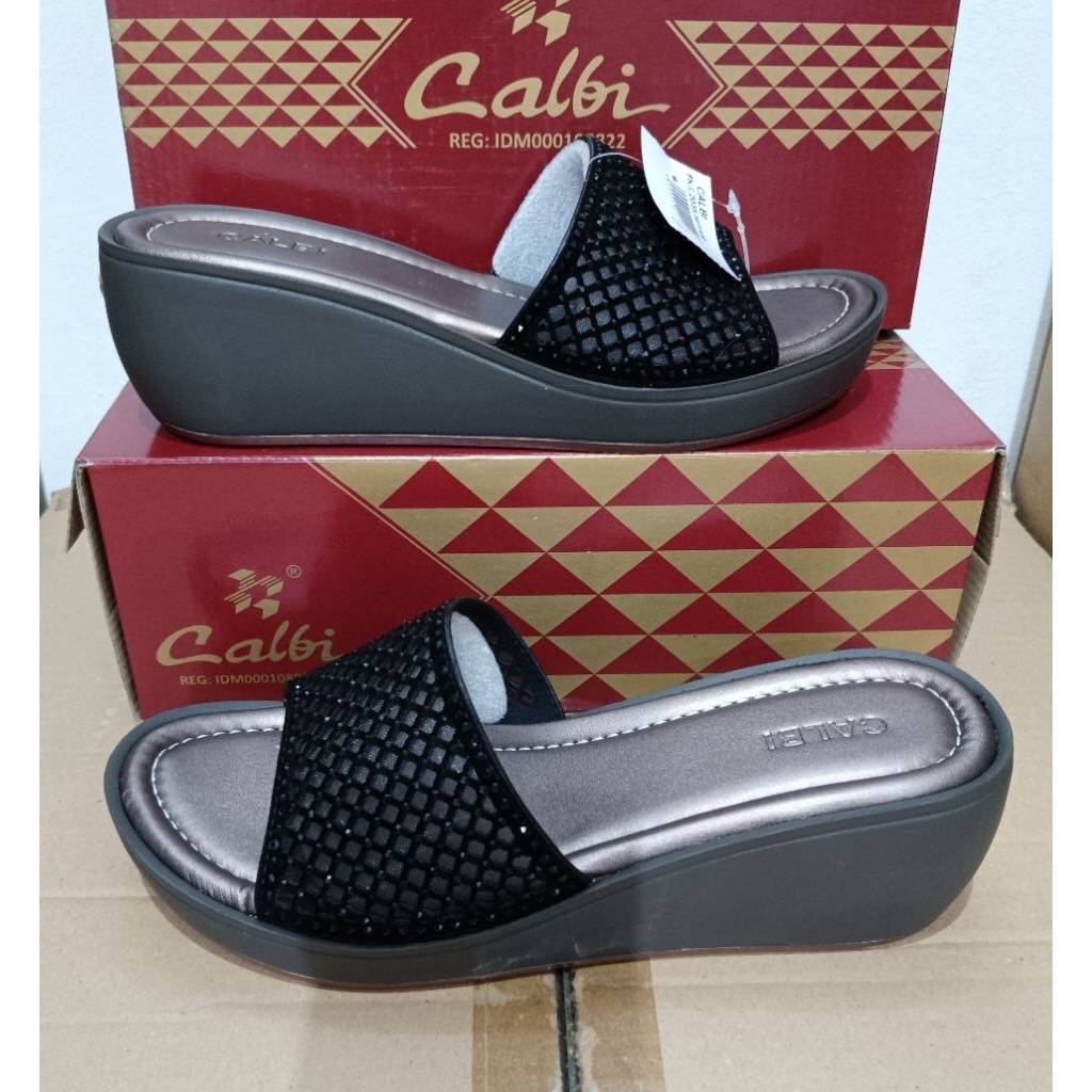 [100% ORIGINAL] Sandal Wanita Calbi FKX.2038 Hitam Mutiara Original Kualitas Premium