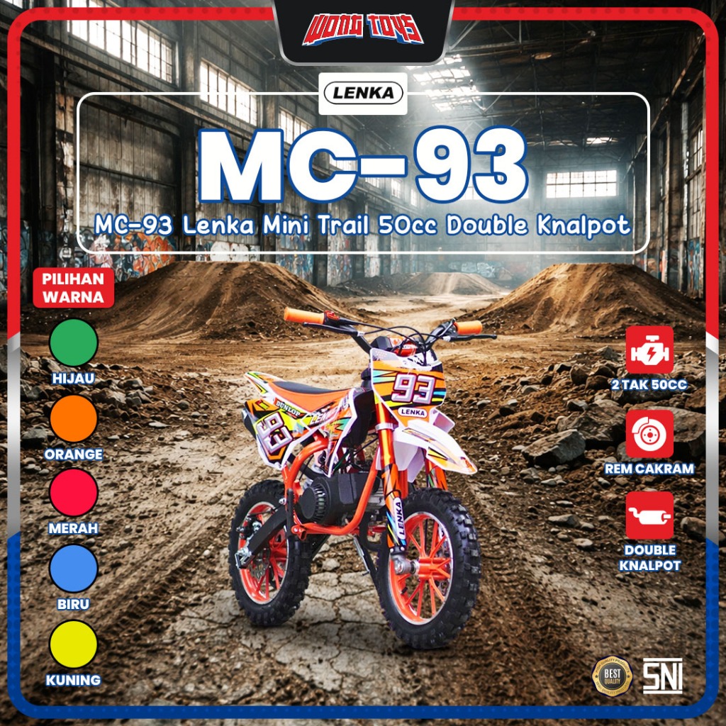 MC-93 Lenka Mini Trail 50cc Double Knalpot - Mainan Motor Mini Trail Anak