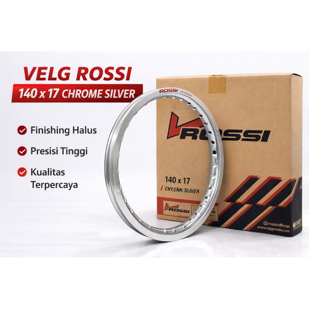 Velg Rossi 140 x 17 Chrome Silver – Velg Motor Ring 17 Racing Original