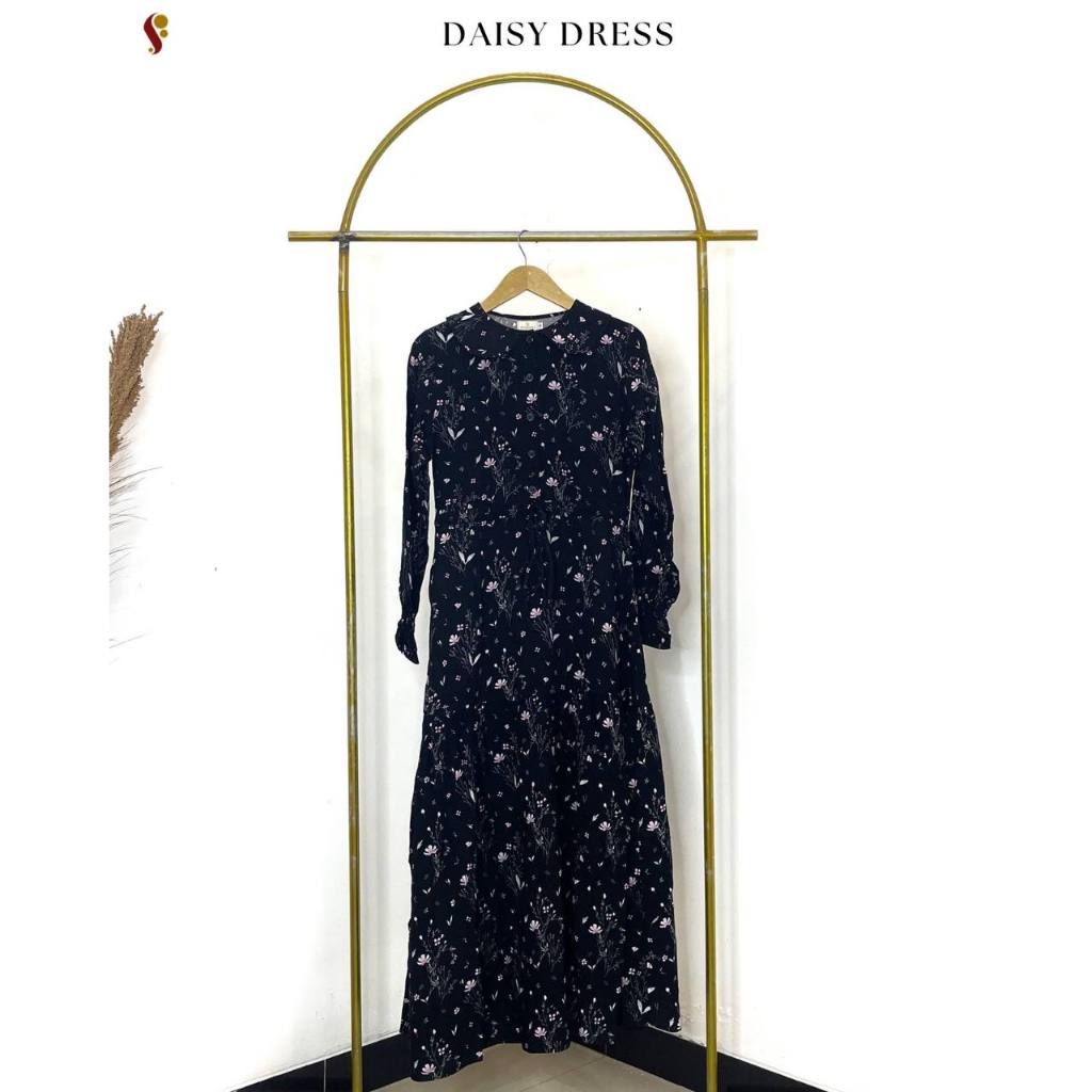 - DRESS - DAISY DRESS GAMIS WANITA REMAJA SIMPLE ELEGANT MOTIF