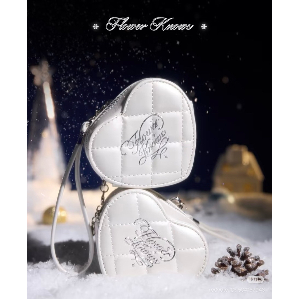 FLOWER KNOWS 2025 Holiday Series Heart Bag Charm Mini Pouch Bag