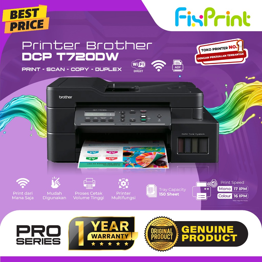 Printer Brother DCP-T720DW DCP T730DW Print Scan Copy Wireless ADF Duplex LAN WiFi Bergaransi Resmi