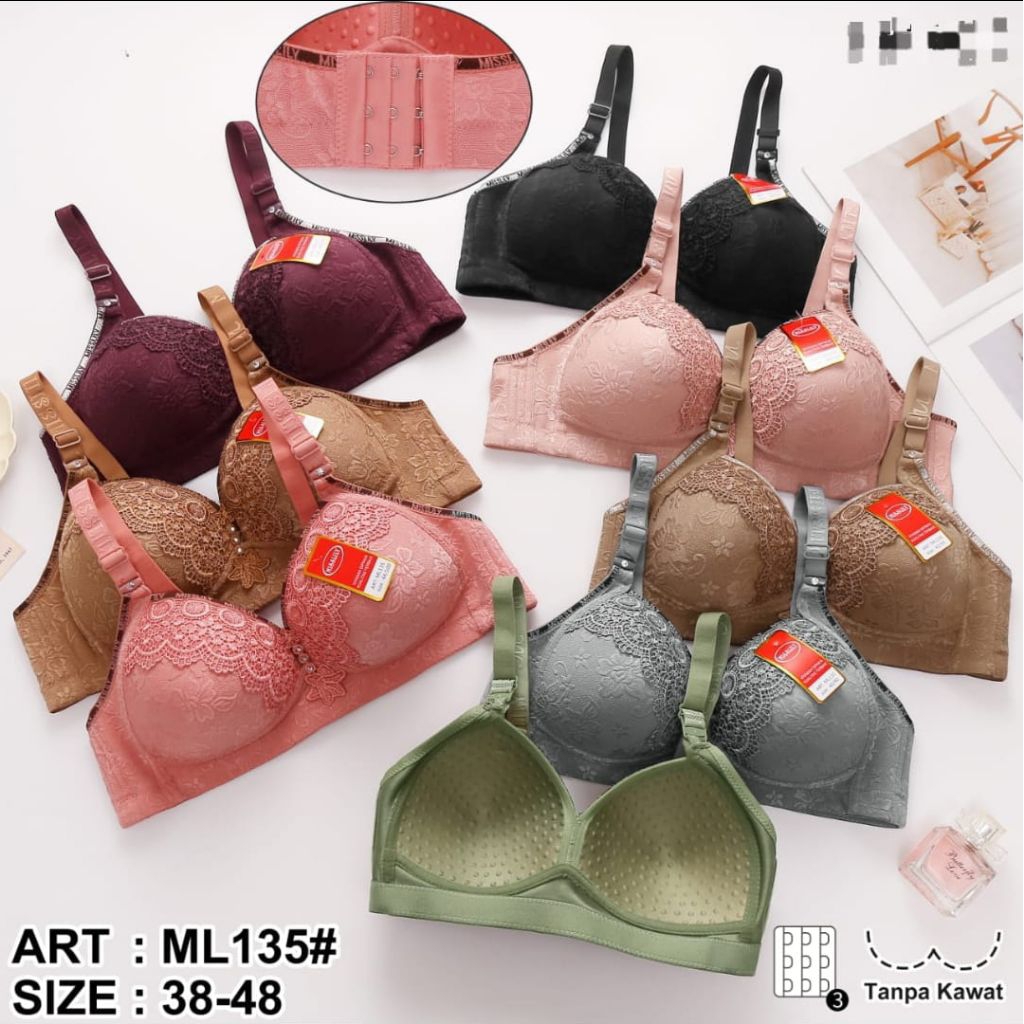 BRA PIAOLI 1006 /BRA MISS LILY 135 KANCING 3/BRA FULL CUP TANPA KAWAT