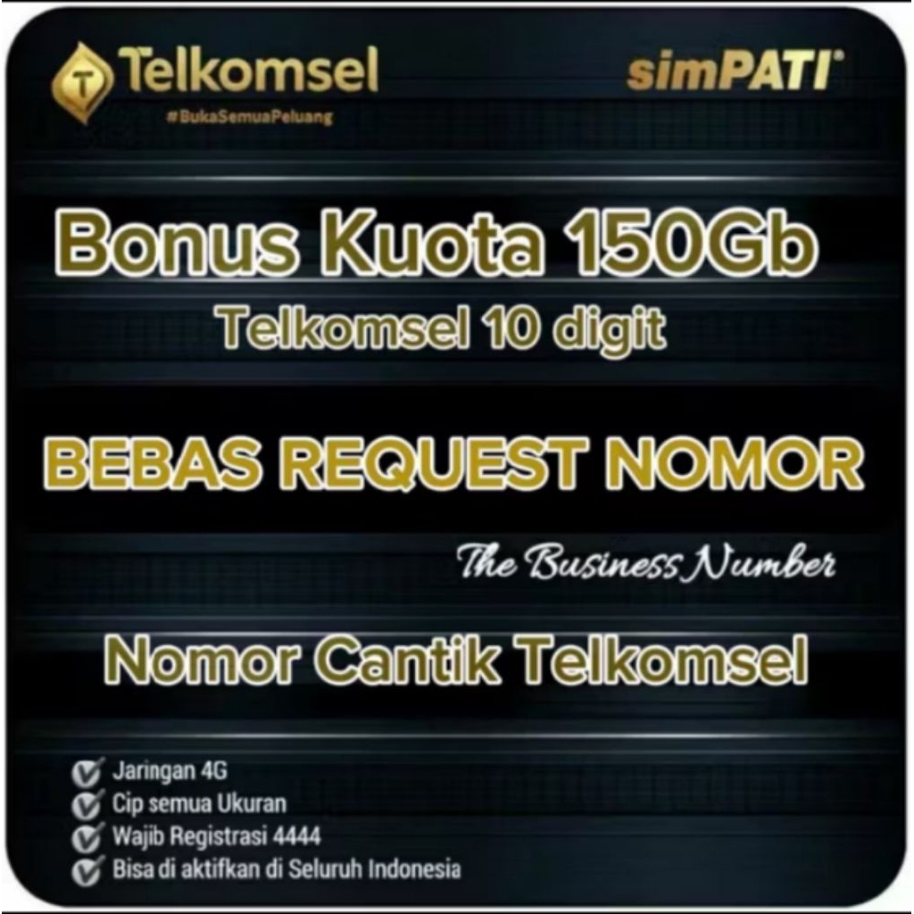 TERLARIS NOMOR CANTIK TELKOMSEL BEBAS REQUEST BISA DIGUNAKAN DISELURUH WILAYAH INDONESI BONUS KOUTA 