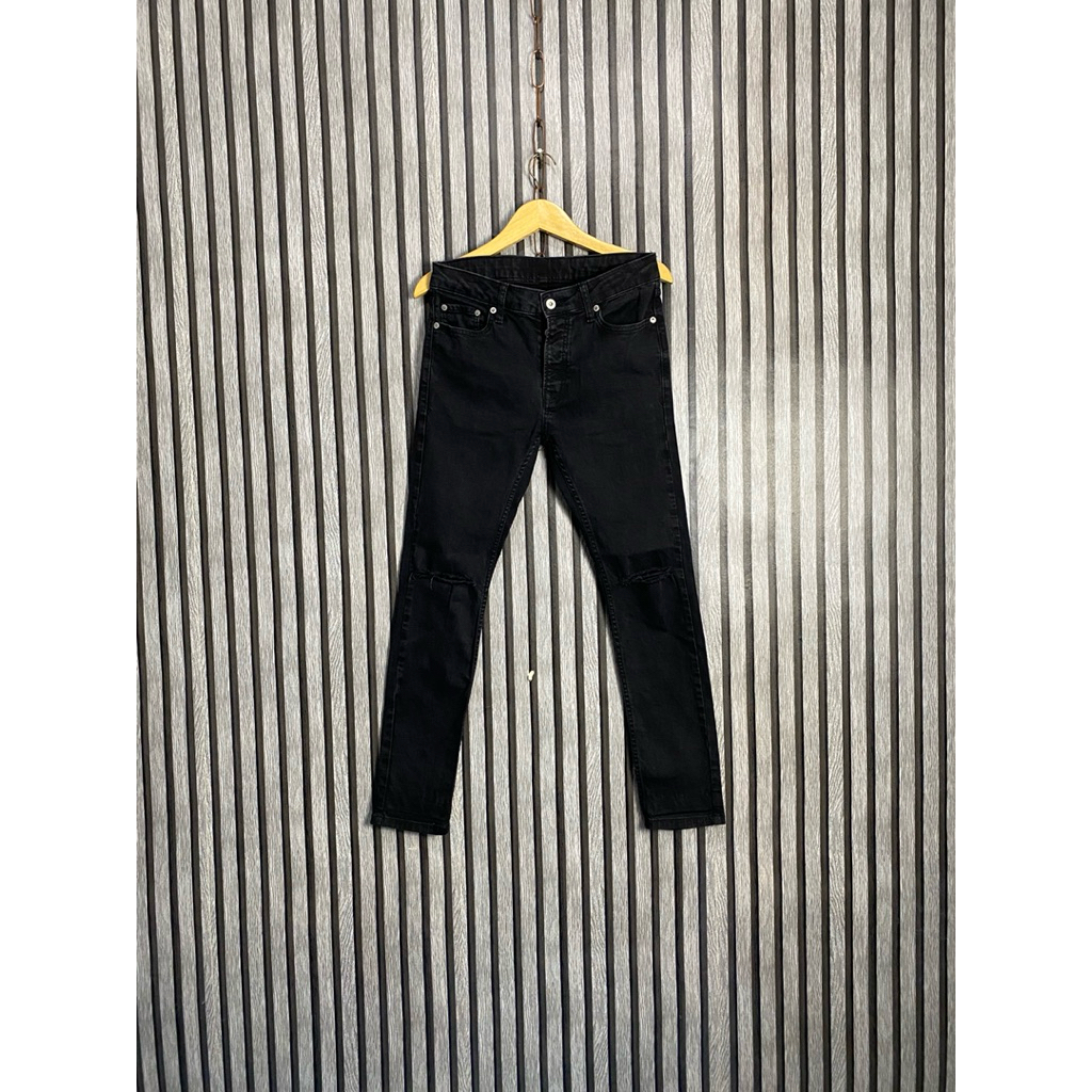 Celana Panjang Jeans Pria TOPMAN BLACK RIPPED (LIMITED EDITION)