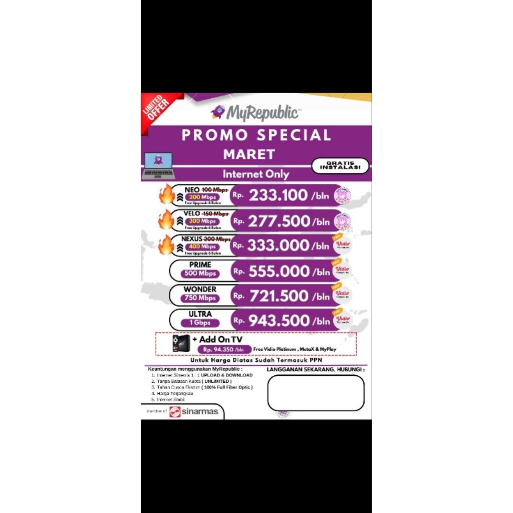 Promo Internet Murah My Republic 2026