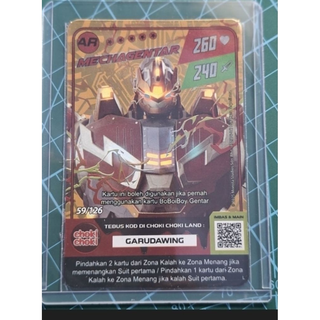 kartu choki-choki boboiboy mecha gentar