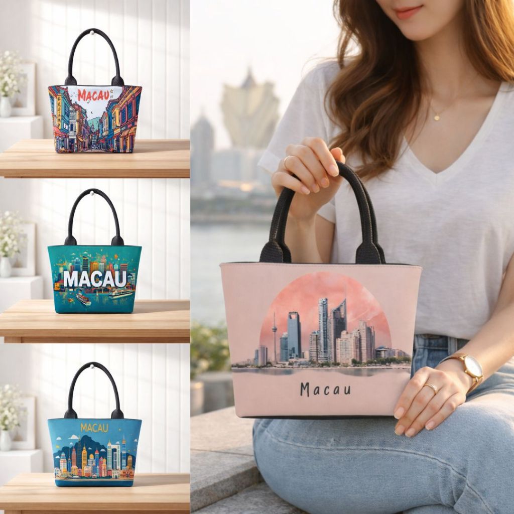 [BEST SELLER] Tas Kanvas Souvenir Tote Bag Tenteng | Tas Hampers Kecil Motif Macau China Oleh Oleh