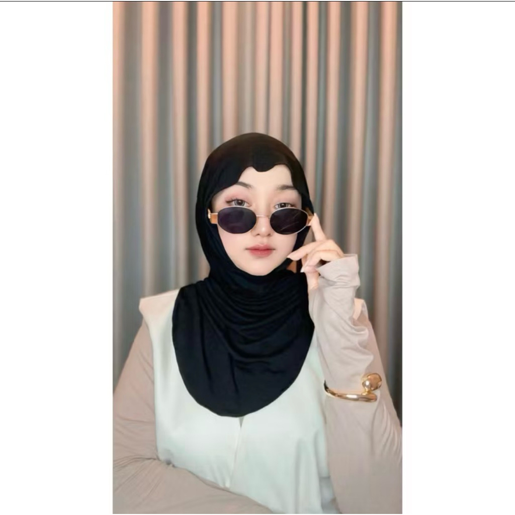 TREND HIJAB INSTAN BERGO HUMA BAHAN KAOS RAYON COOLTECH MELEYOT