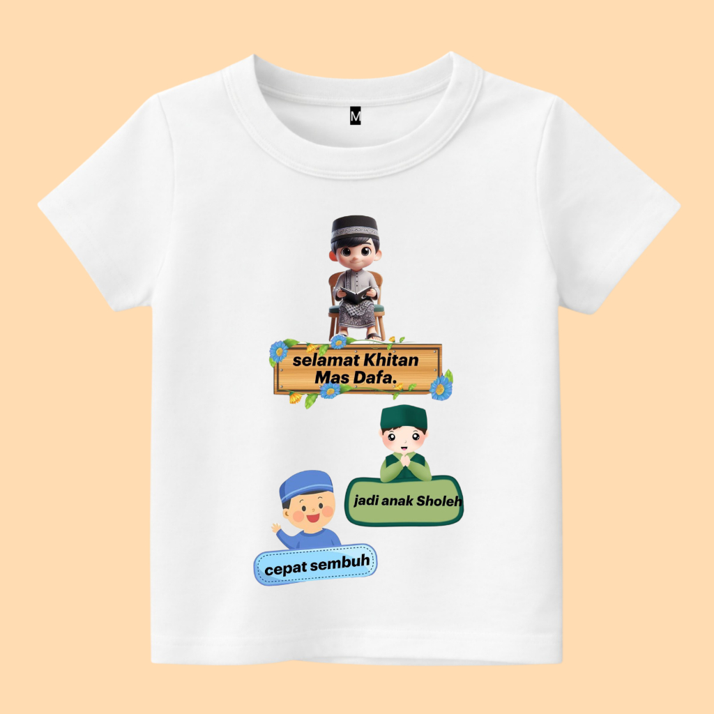 Baju kaos anak Khitanan modern Gratis Cetak nama Baju sunat anak