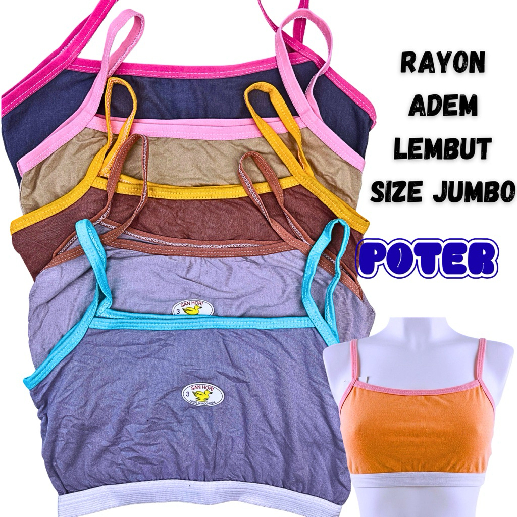 3/6 Miniset bra wanita dewasa remaja tanpa kawat busa rayon adem nyaman polos tali kecil jumbo size