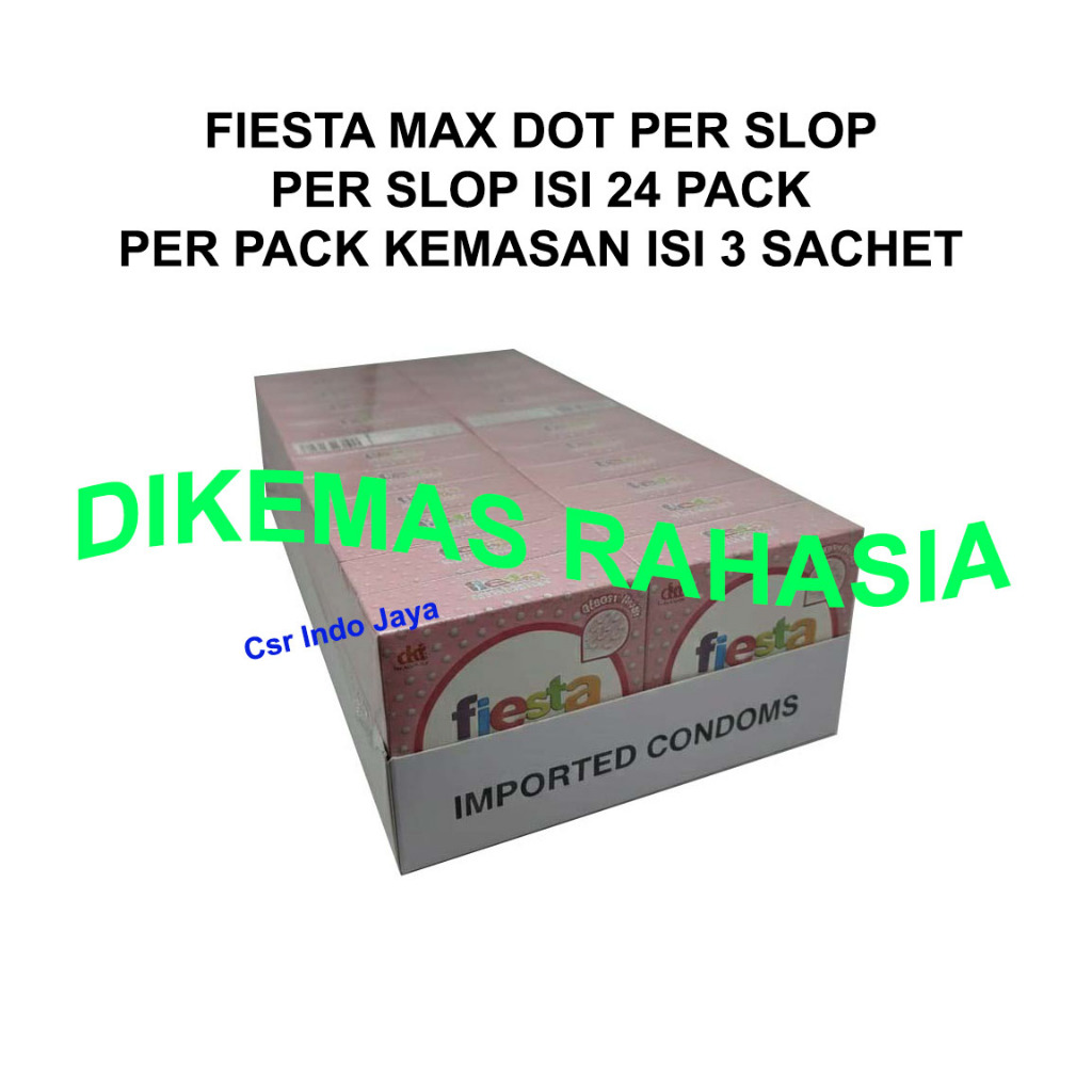 Kondom Fiesta Max Dotted Isi 3 Per SLOP isi 24 Pack / Bintil Dot Lebih Besar Dan Berasa