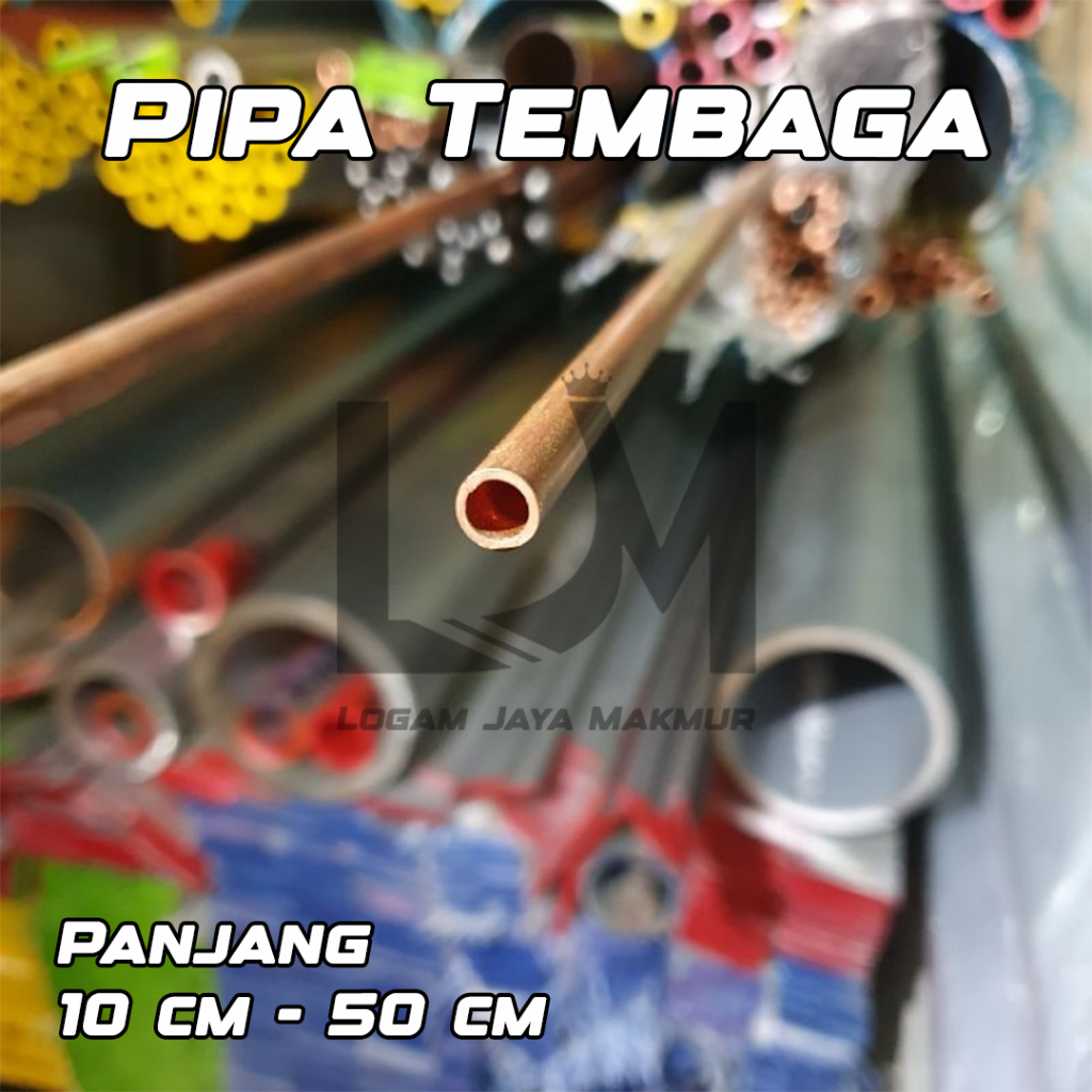 Pipa Tembaga OD 8 mm x ID 6 mm Tebal 1 mm Harga panjang per 10 cm • 15 cm • 20 cm • 25 cm • 30 cm • 