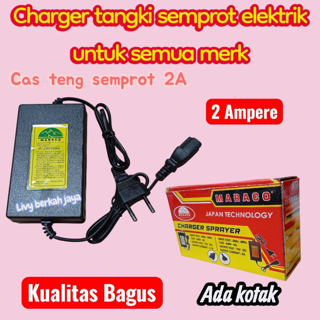Charger tangki semprot elektrik 2A untuk Semua merk, Cas teng semprot 2Ampere, kualitas bagus, high 