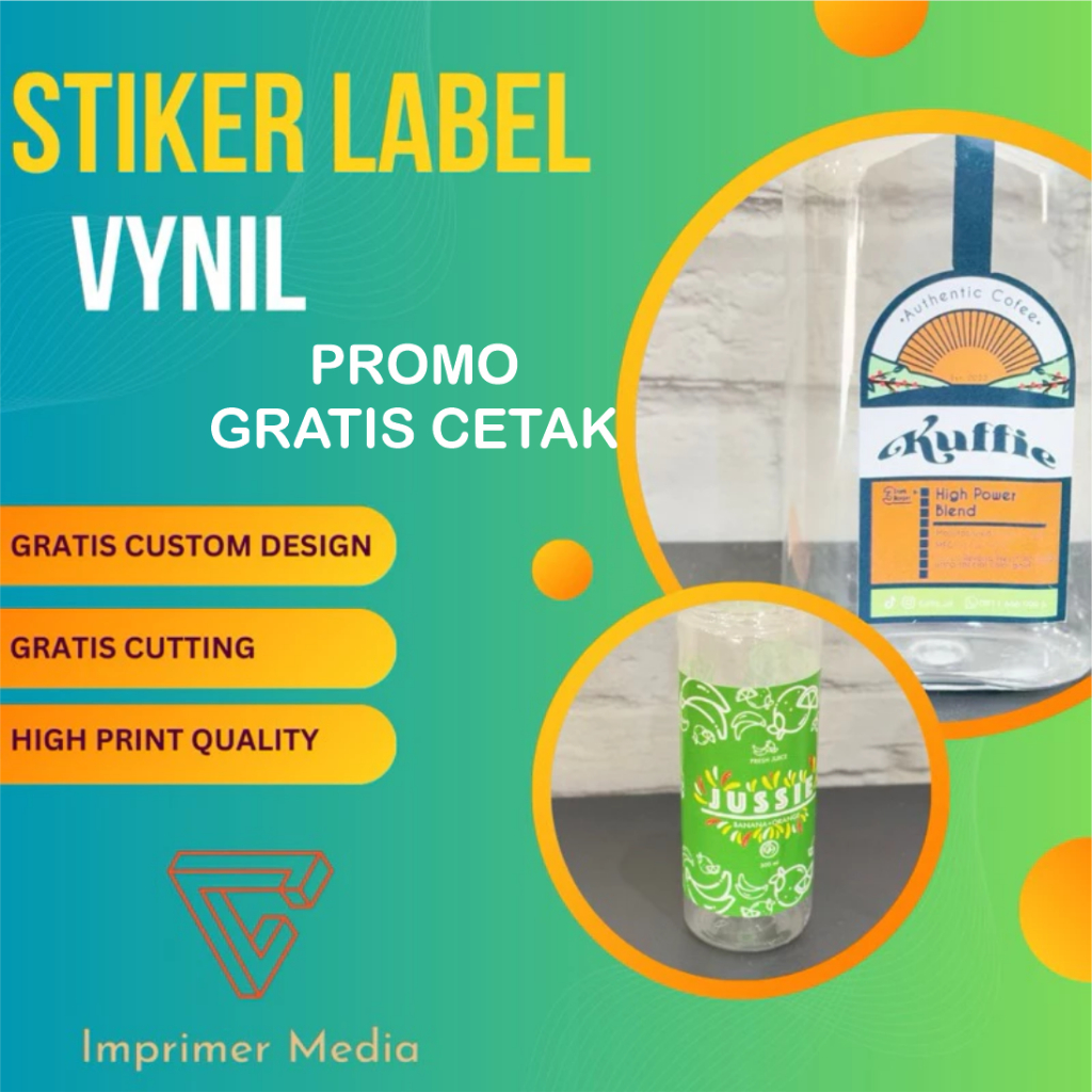 Cetak Print Sticker Stiker Vynil White Glossy / Matte Doff / Transparan label makanan minuman kemasa