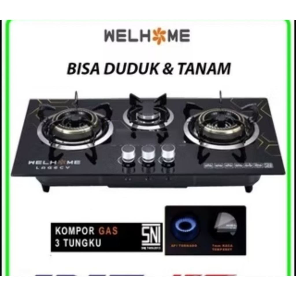 kompor tanam welhome 3 tungku legecy