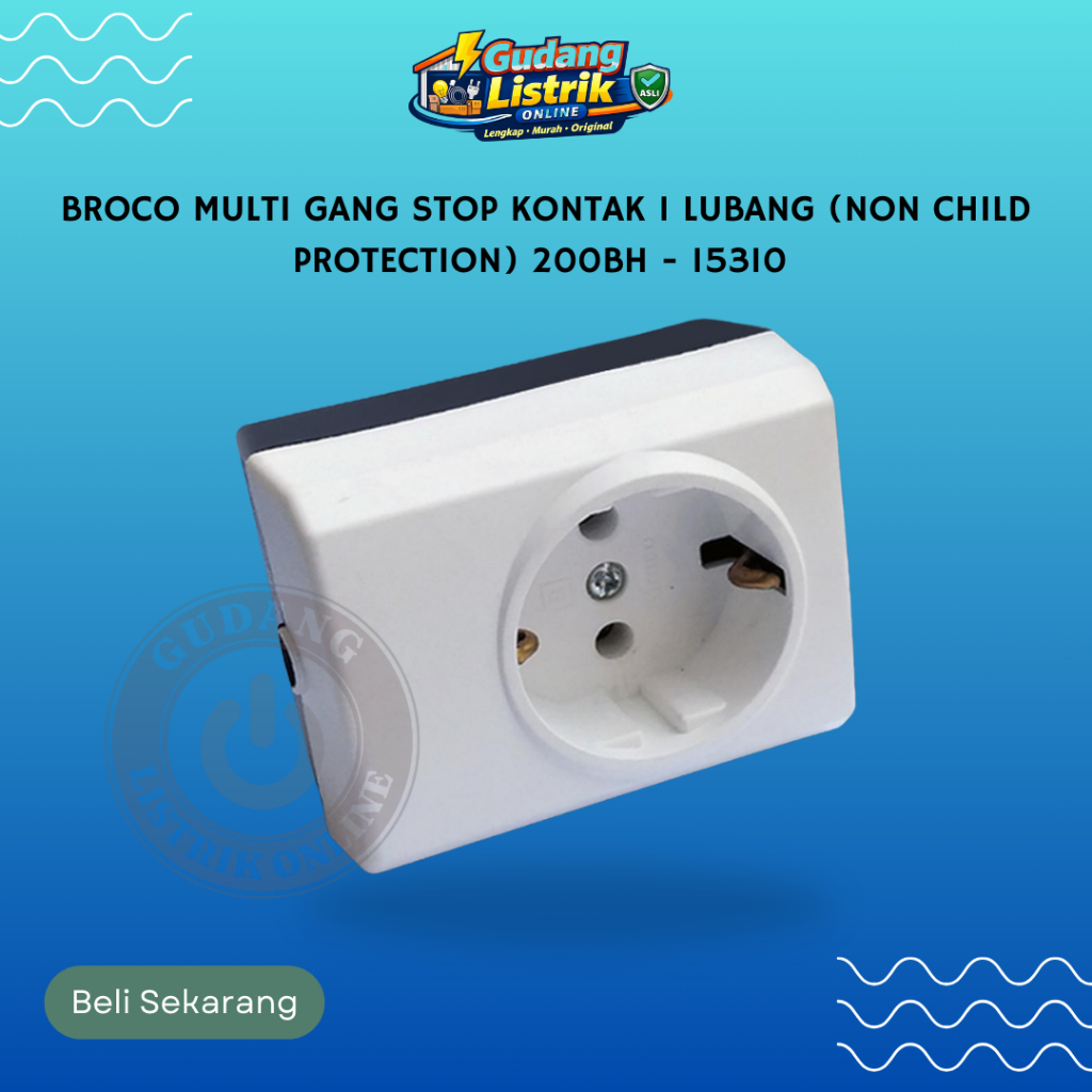 Broco Multi Gang Stop Kontak 1–6 Lubang Non Child Protection – Terminal Listrik Broco Original