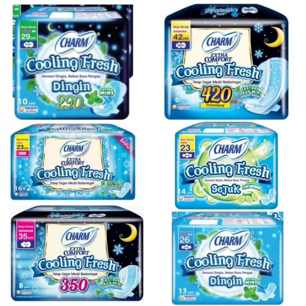 Charm Pembalut Cooling Fresh Day & Night - Wing bersayap