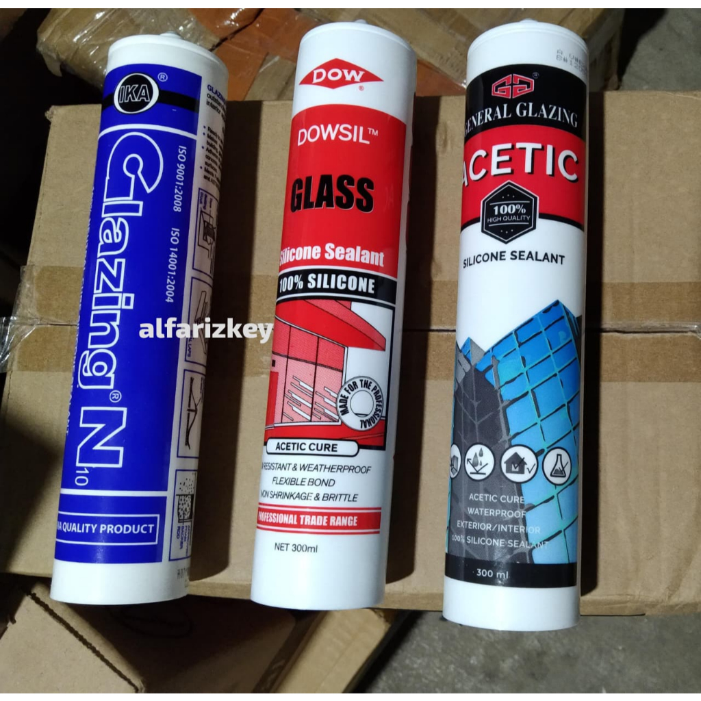 silicon sealant acetic clear / sealant lem kaca / silicon asem lem kaca