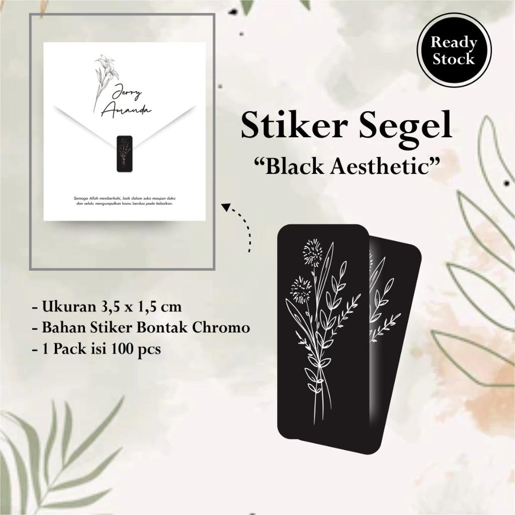 Stiker Segel Undangan Nikah Bunga - Sticker Segel Souvenir Bahan Bontaq Ready Stock [100 PCS]