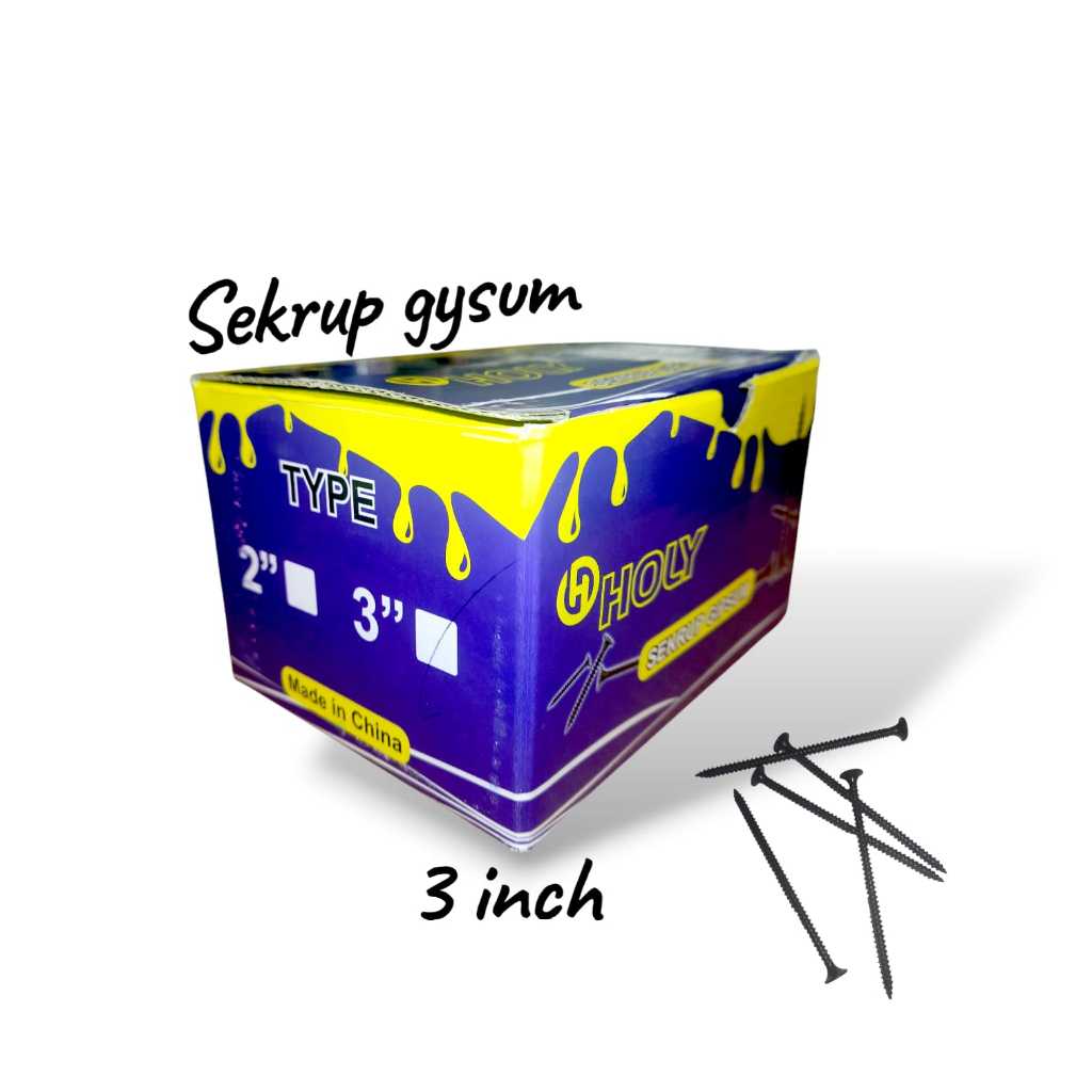 Sekrup Gypsum 2 , 3 INCH / Paku Hitam /  ( HARGA per - pack )