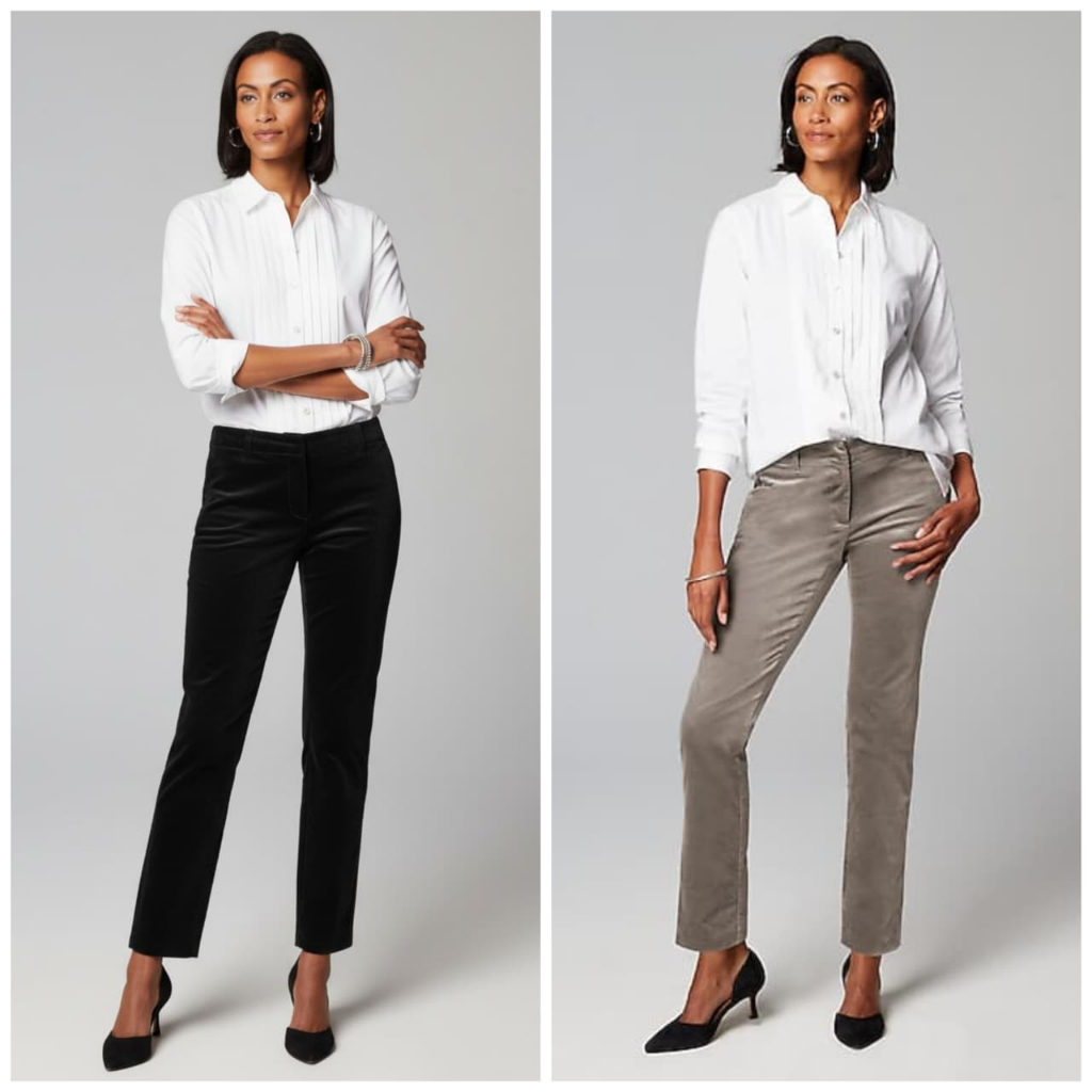 Celana J.Jill Velveteen Stretch Slim-Leg Pants