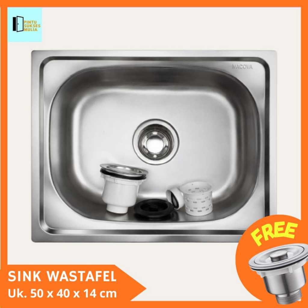 [Sink Wastafel] Bak Cuci Piring 1 Lubang Tebal Sink Satu Lubang 50X40X14 Nagoya Kitchen Sink Stainle