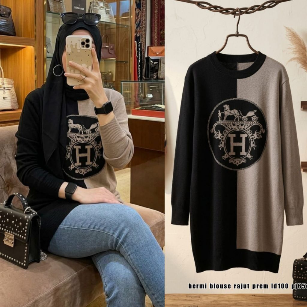 PURE BATWING /Atasan Rajut Wanita Big Size/Sweater Blouse Jumbo Kaos Rajut Panjang