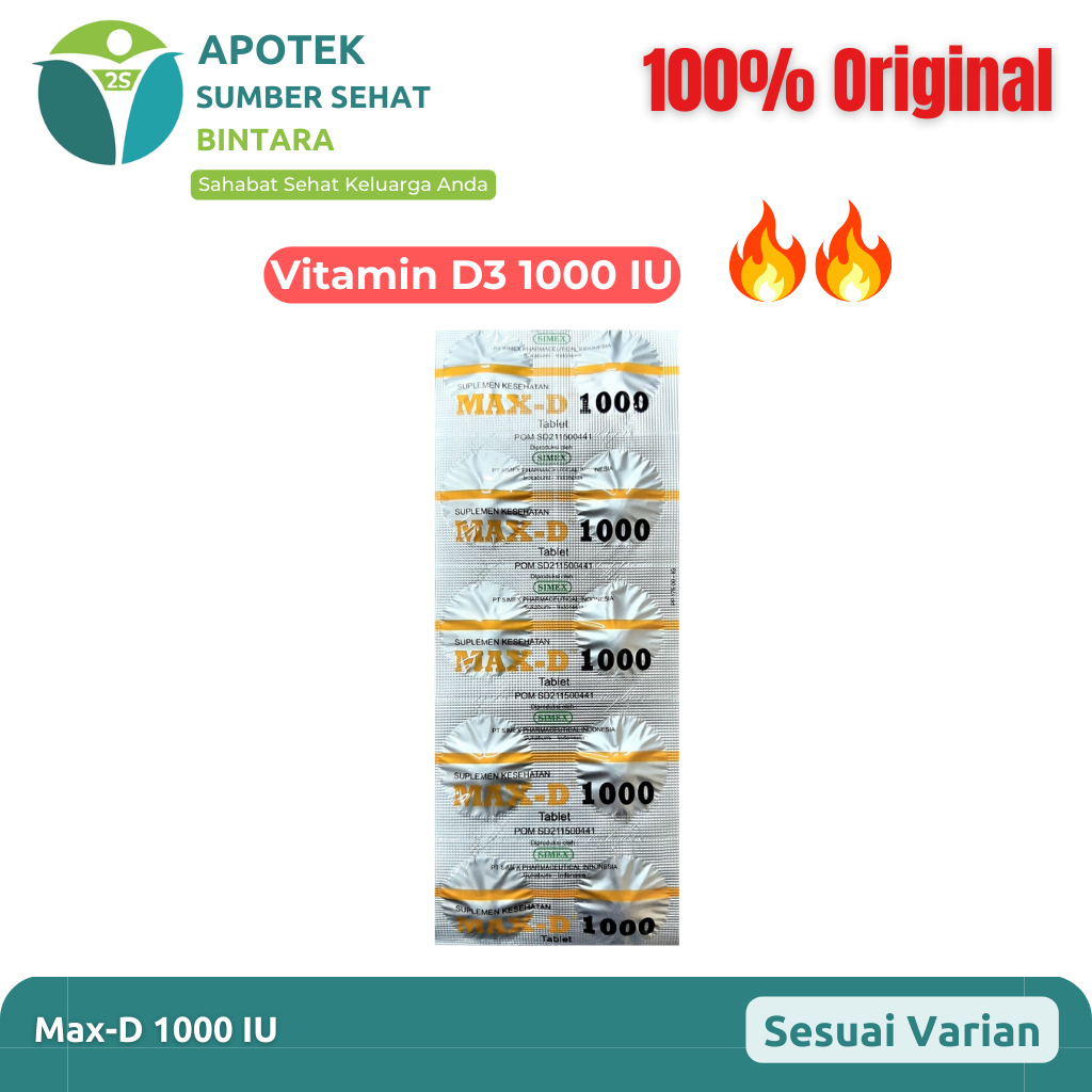 [STRIP] Max-D 1000 IU – Suplemen Vitamin D