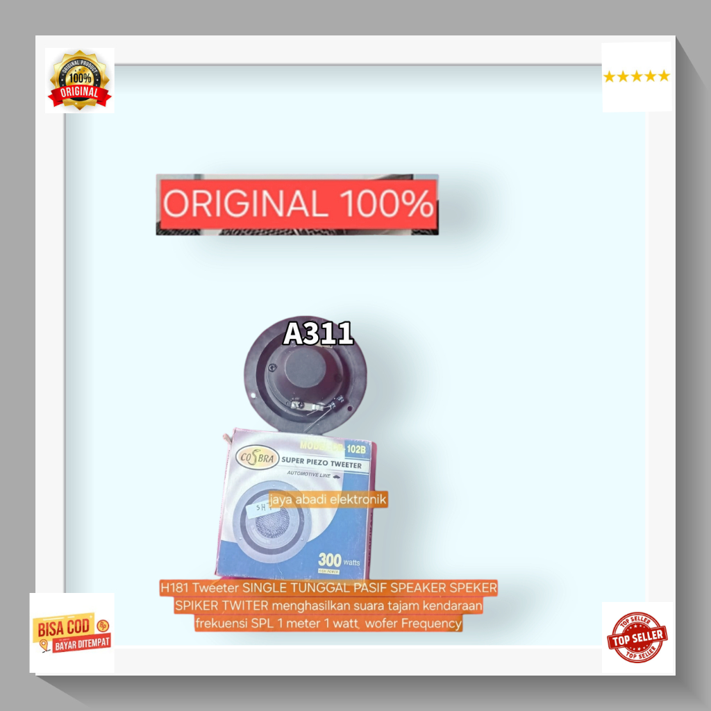 A311 AUDIO SOUND MUSIK SPEAKER Tweeter SINGLE TUNGGAL PASIF SPEAKER SPEKER SPIKER TWITER menghasilka