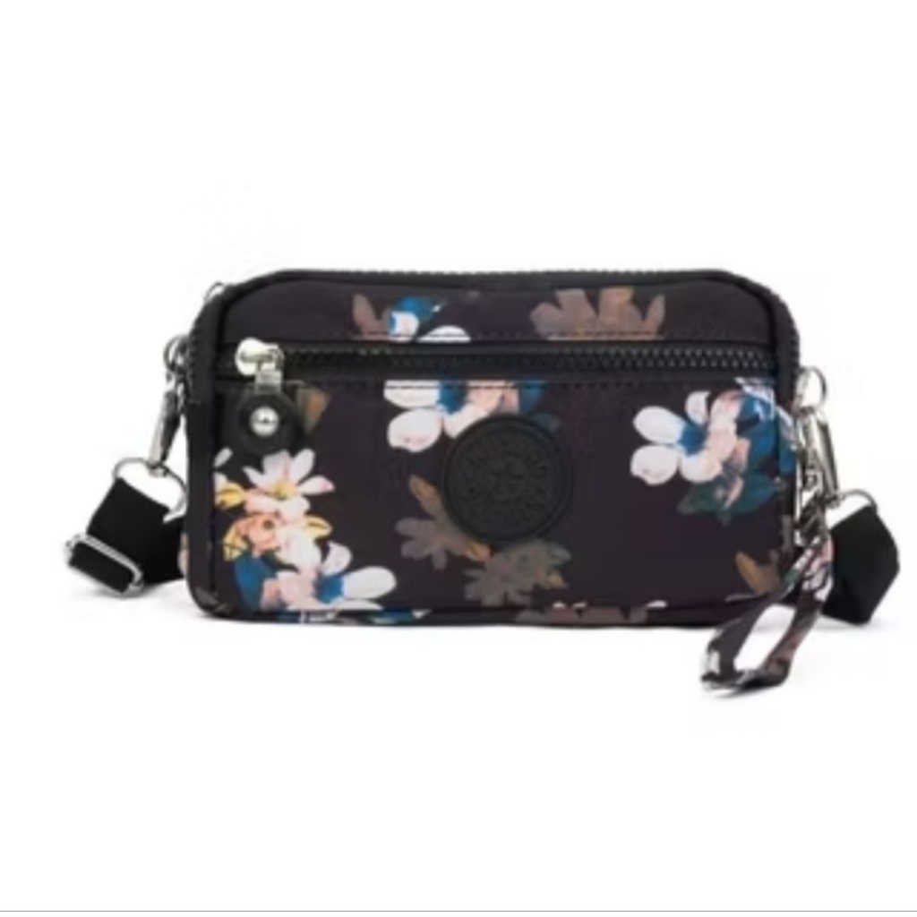 Kipling Tas Dompet Selempang Pouch Sling Bag Phone Card Floral
