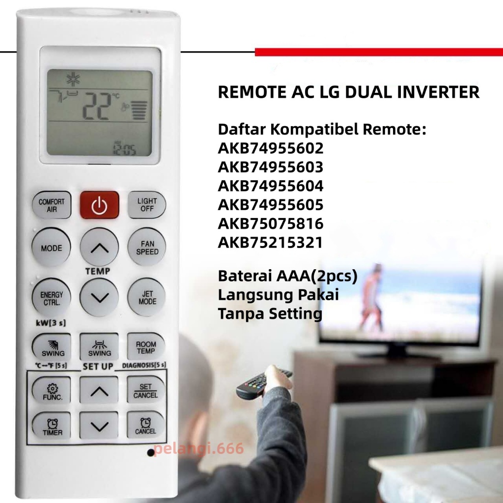 Remote AC Remot Pengganti Untuk AC LG Dual inverter T05EV5 T06EV3 T06EV4 T10EV4