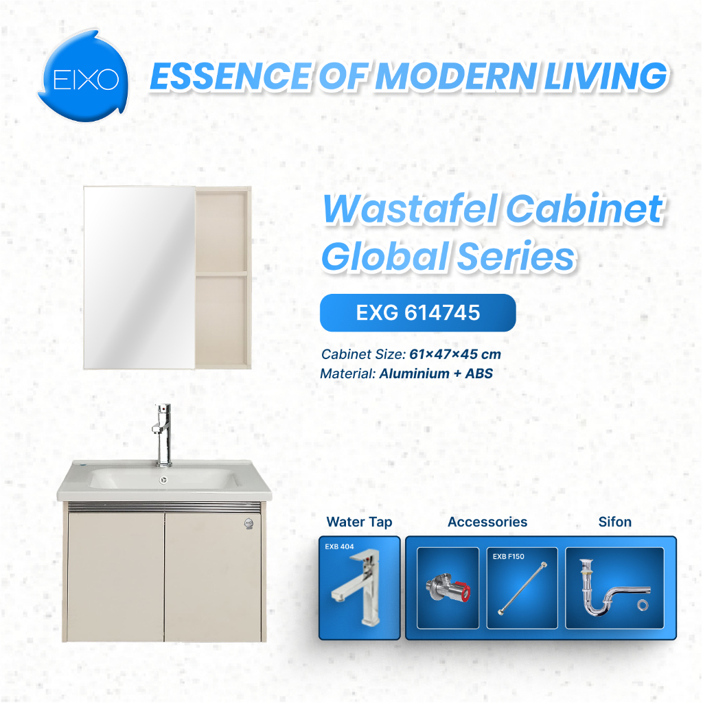 EIXO GLOBAL Wastafel Kabinet Cuci Tangan Set EXG 614745