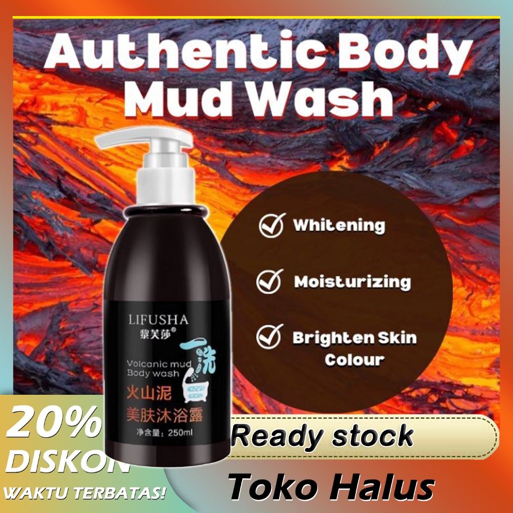 BODY MUD Sabun Lumpur Vulkanik / Sabun Whitening Ampuh Memutihkan Badan dan Wajah
