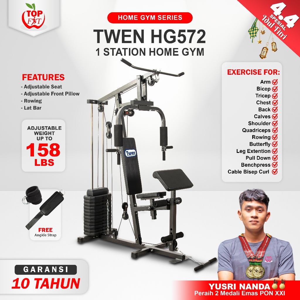 Home Gym Twen HG572 Homegym 1 Sisi Alat Olahraga Alat Gym Set Alat Fitnes Leg Press
