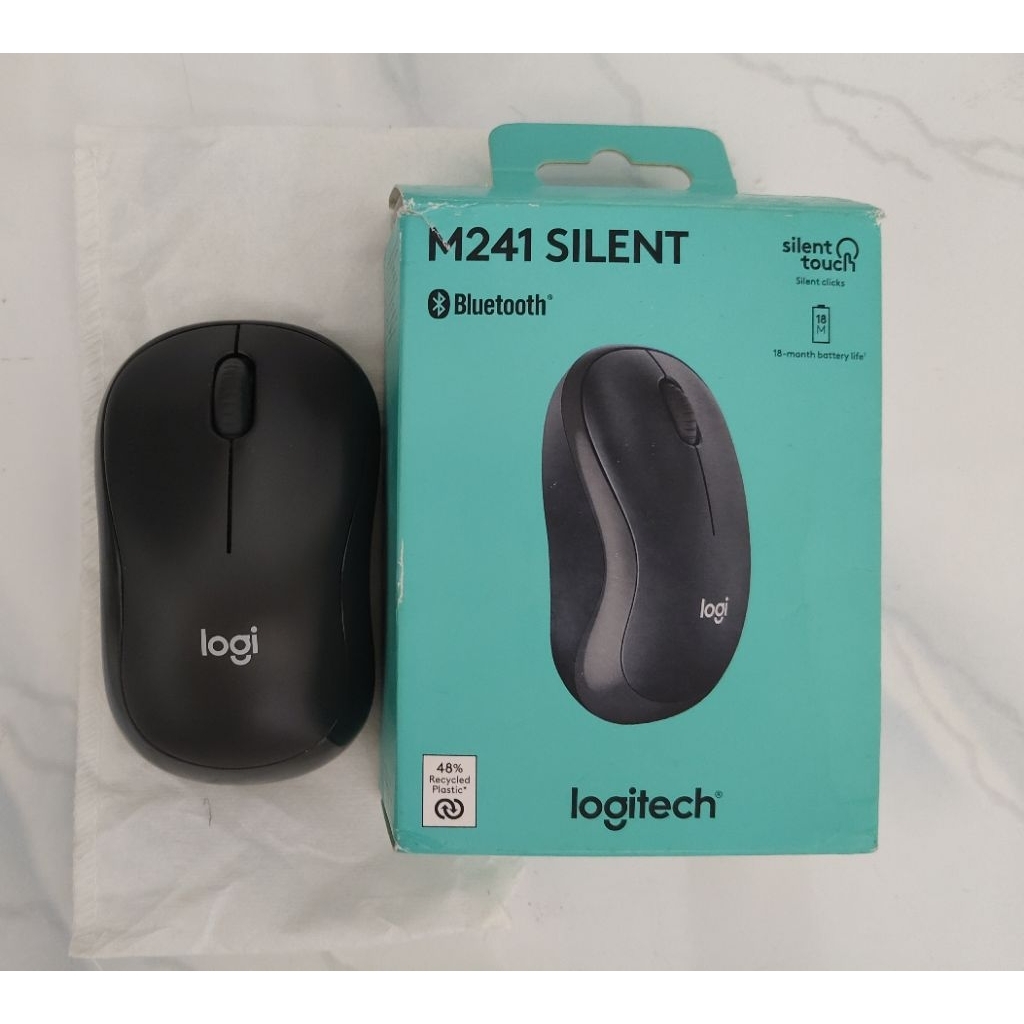 Logitech M241 Silent Touch Bluetooth Wireless Mouse Senyap(Preloved)